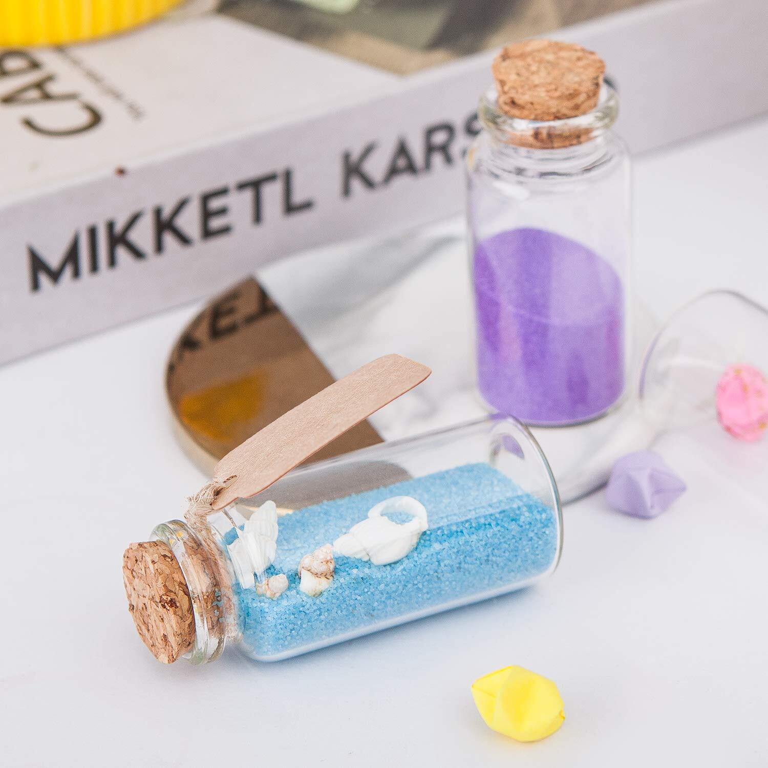 Brajttt 64PCS Cork Stoppers Glass Bottles,10ml Storage Container
