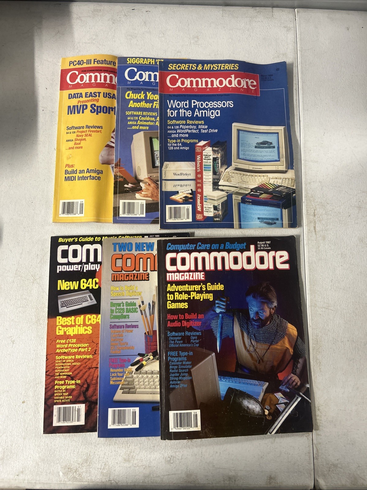 Lot of 6 Commodore Magazines, 1986-1989