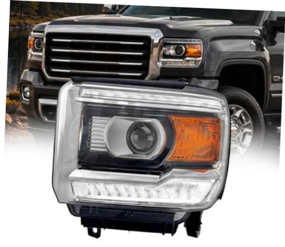 Headlight Assembly Compatible with GMC Sierra 1500 2014 Left / Driver Side