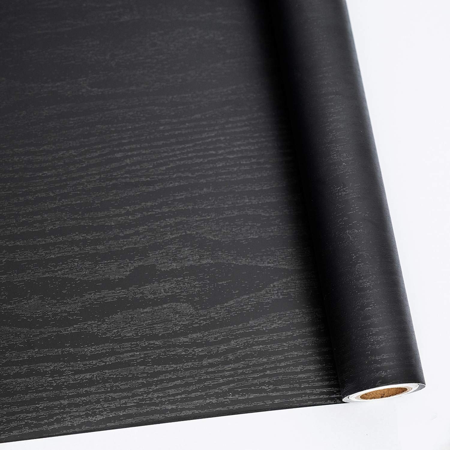 Abyssaly Black Contact Paper Peel and Stick - Wood Wallpaper Decorative Self-Adh