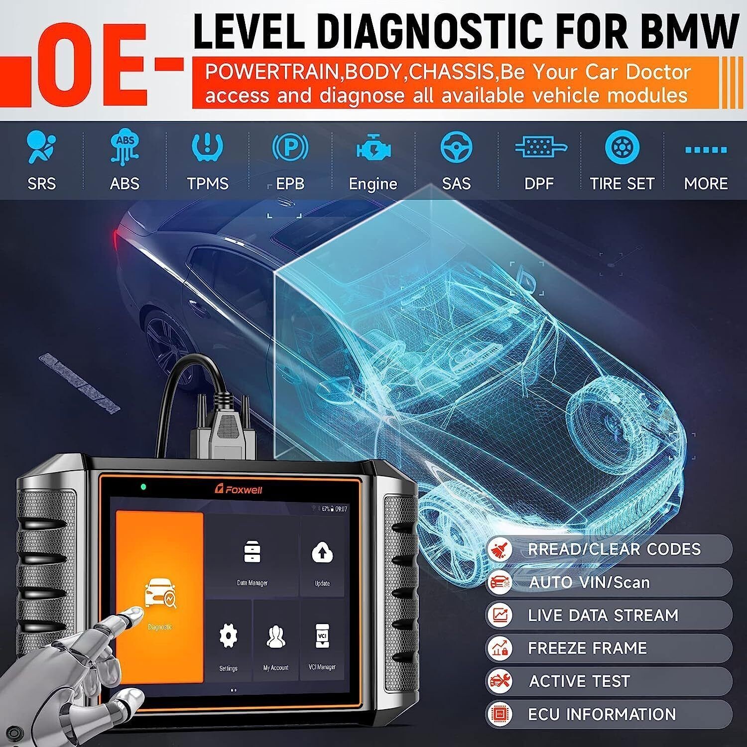 Foxwell NT710 for BMW Mini OBD2 Scanner Bidirectional Diagnostic Tool ECU Coding