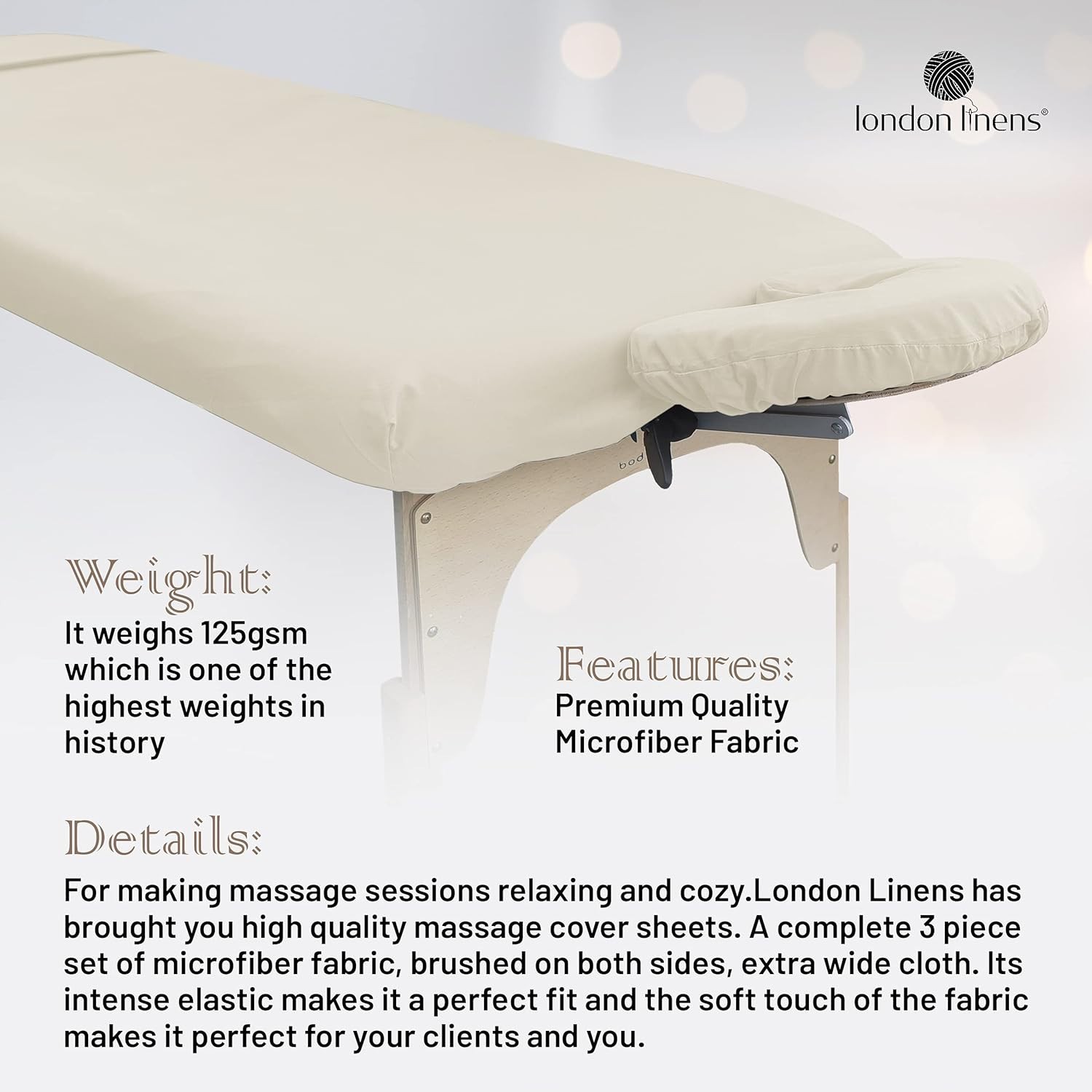 3-Piece Soft Double-Brushed Microfiber Massage Table Sheets - Easy Maintenance