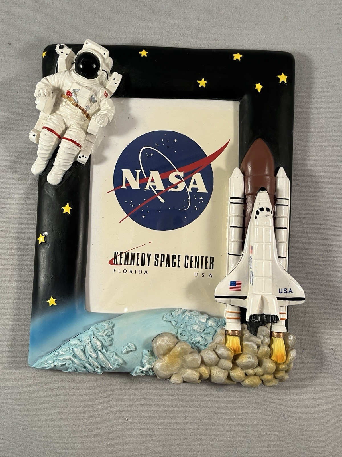 NASA Kennedy Space Center 3D Resin Vintage Picture Frame - Used Rare NASA