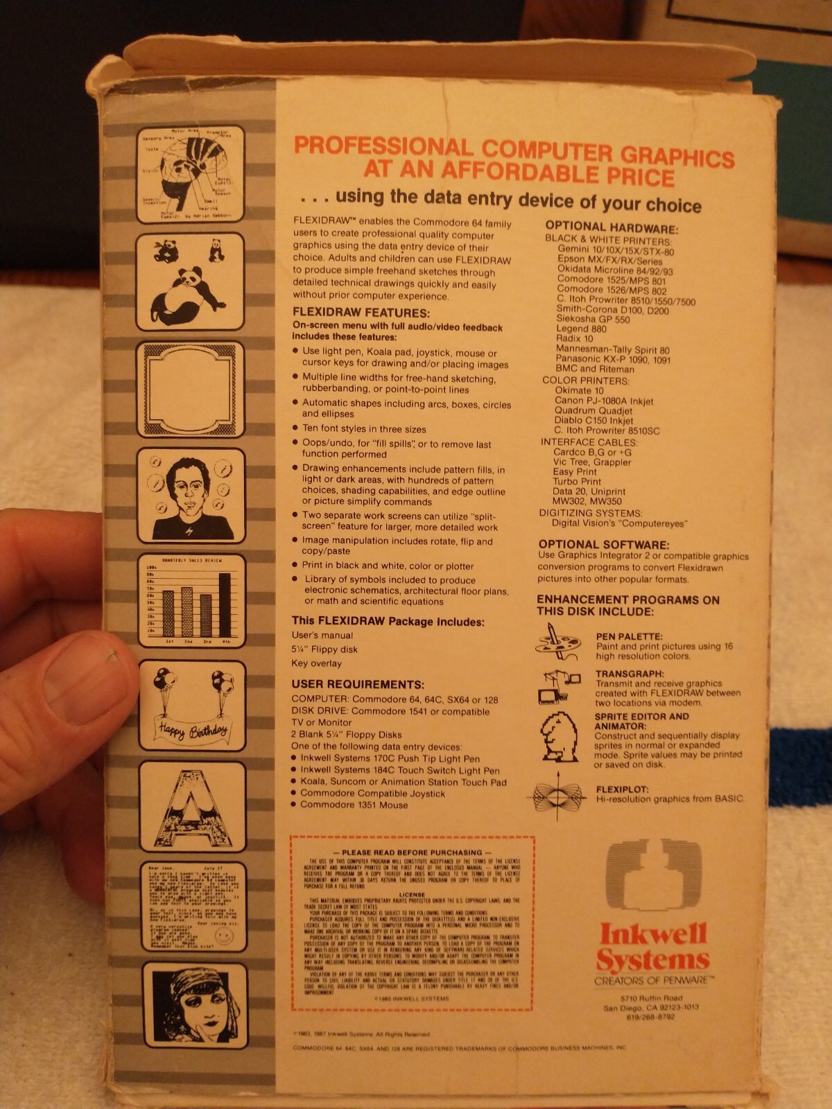 Flexidraw 5.5 1987 Commodore 64/128 Computer Inkwell Software Disk COMPLETE