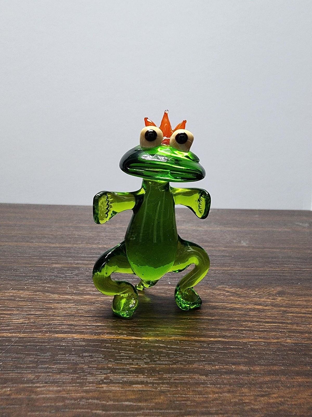 Glass King Frog Figurine, Collectible Glass Frog, Murano Quality Gift At A Fract