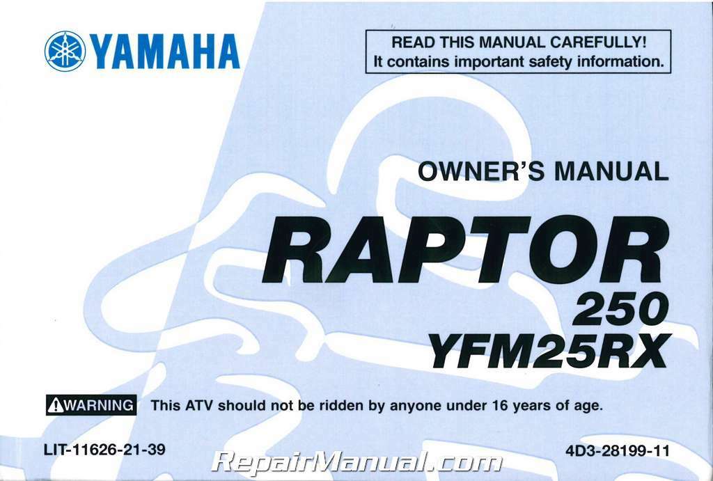 2008 Yamaha YFM250RX Raptor ATV Owners Manual : LIT-11626-21-39