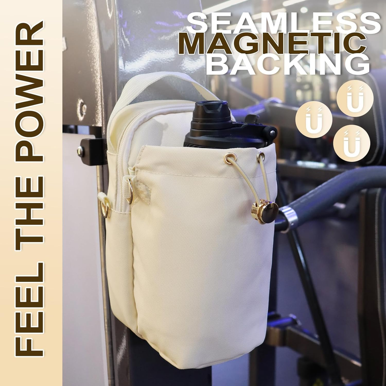 Waterproof Magnetic Gym Sling Bag with USB Port & Adjustable Strap
