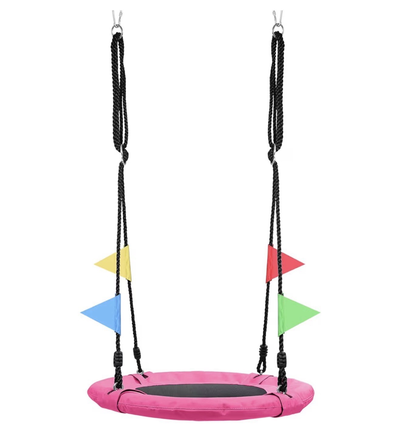 Pink 24in Kids Saucer Swing Outdoor Tree Swing Ages 3-12