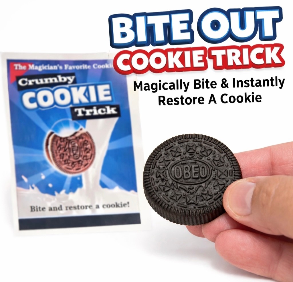 Deluxe BITE OUT RESTORE COOKIE Eat Rubber Fake Oreo Magic Trick Gag Joke Pocket