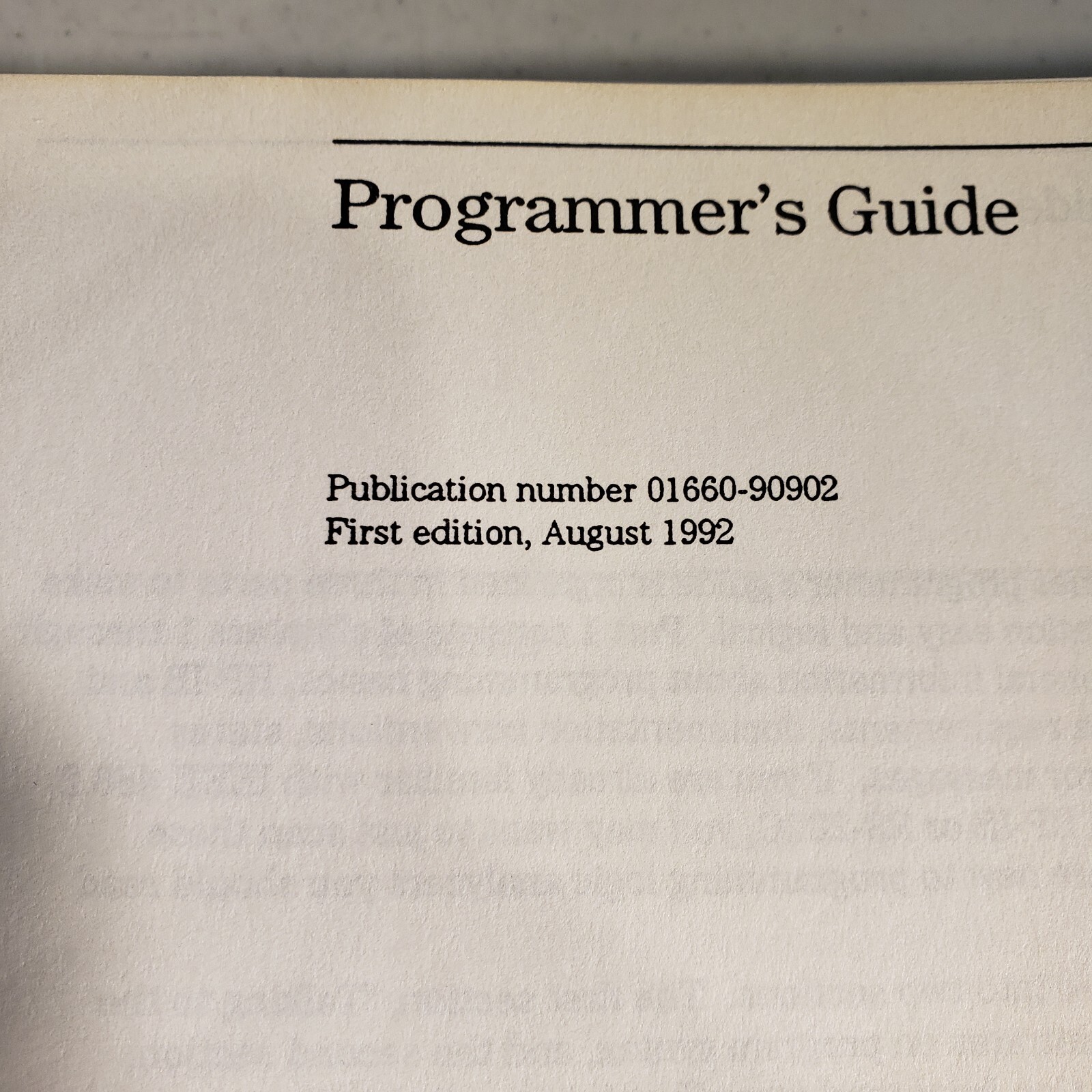 Hewlett Packard 1660 Series Logic Analyzers Programmer's Guide 01660-90902