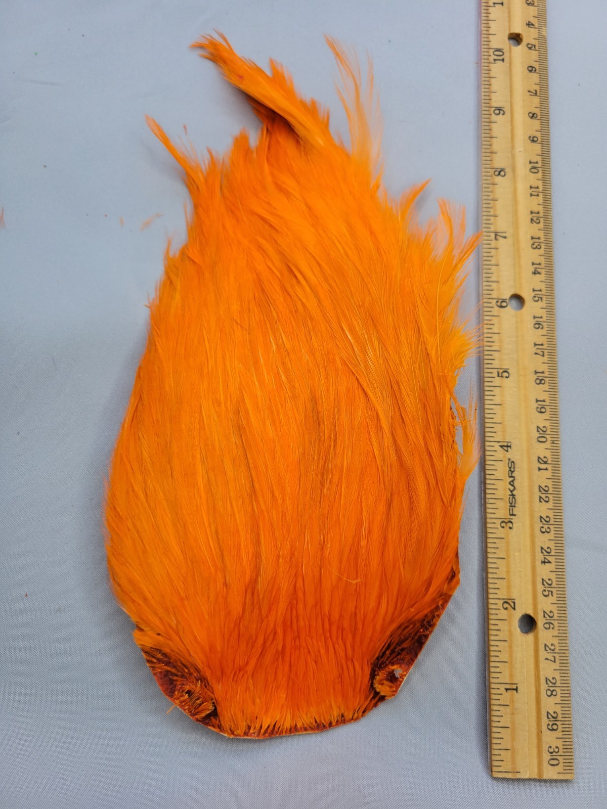 Lot 163,  Top Quality  HOT ORANGE  India Rooster Streamer Neck Cape Feathers