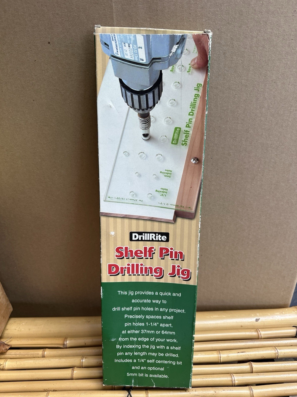 Drillrite Shelf Pin Drilling Jig with 1/4 Self Centering Bit