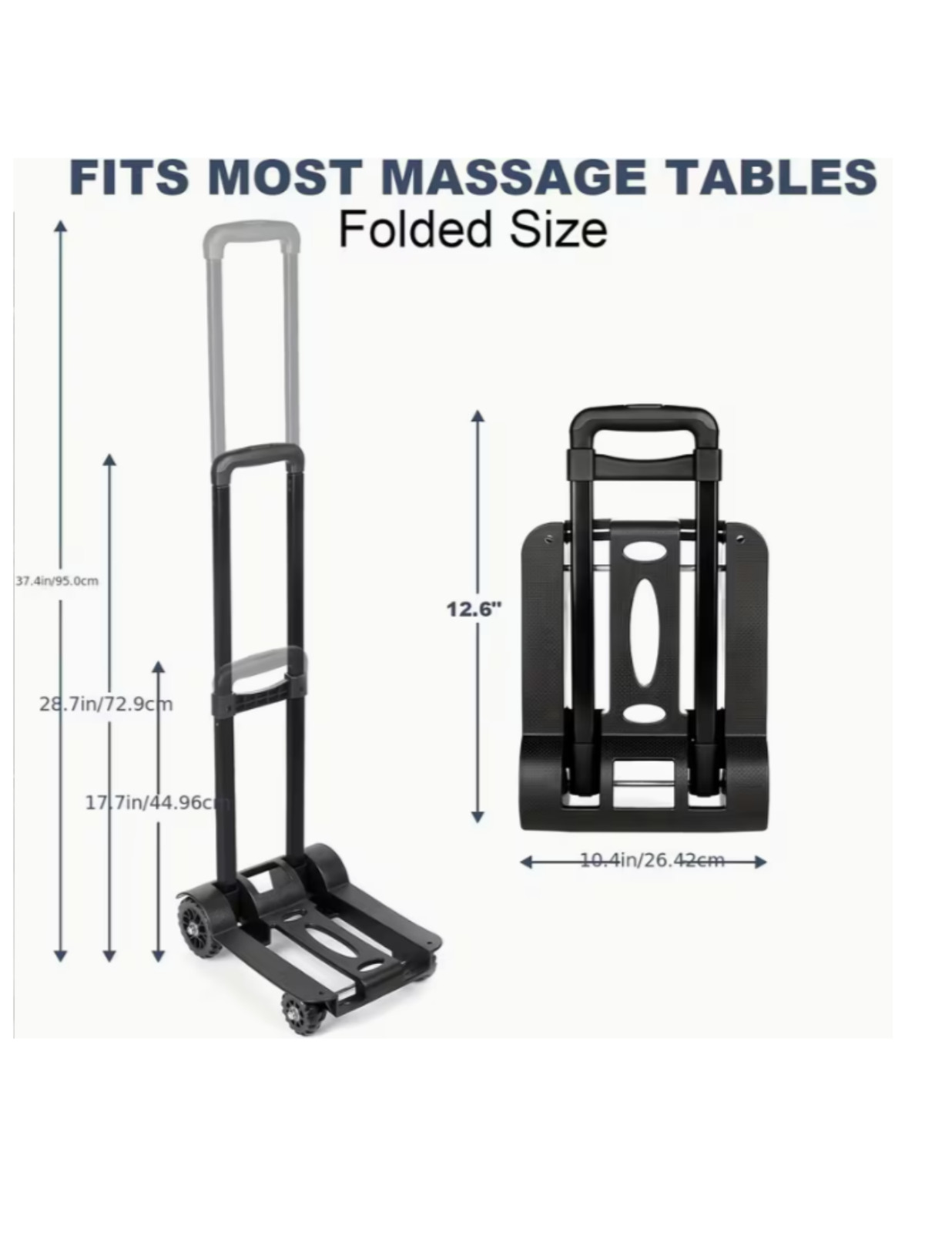 Lightweight Portable Massage Table Cart with Wheels - Foldable Travel Trolley
