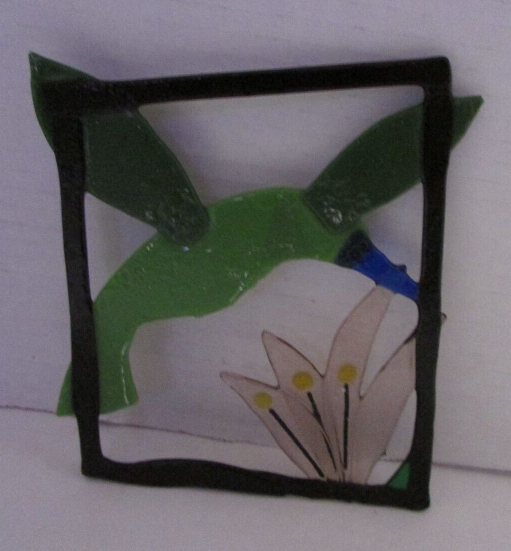 Handcrafted Stained Glass Hummingbird Suncatcher