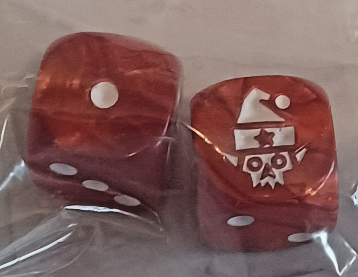 Da Red Gobbo Dice x 2-NIB-OOP-Limited-Christmas-Bounca Squig-Warhammer 40k