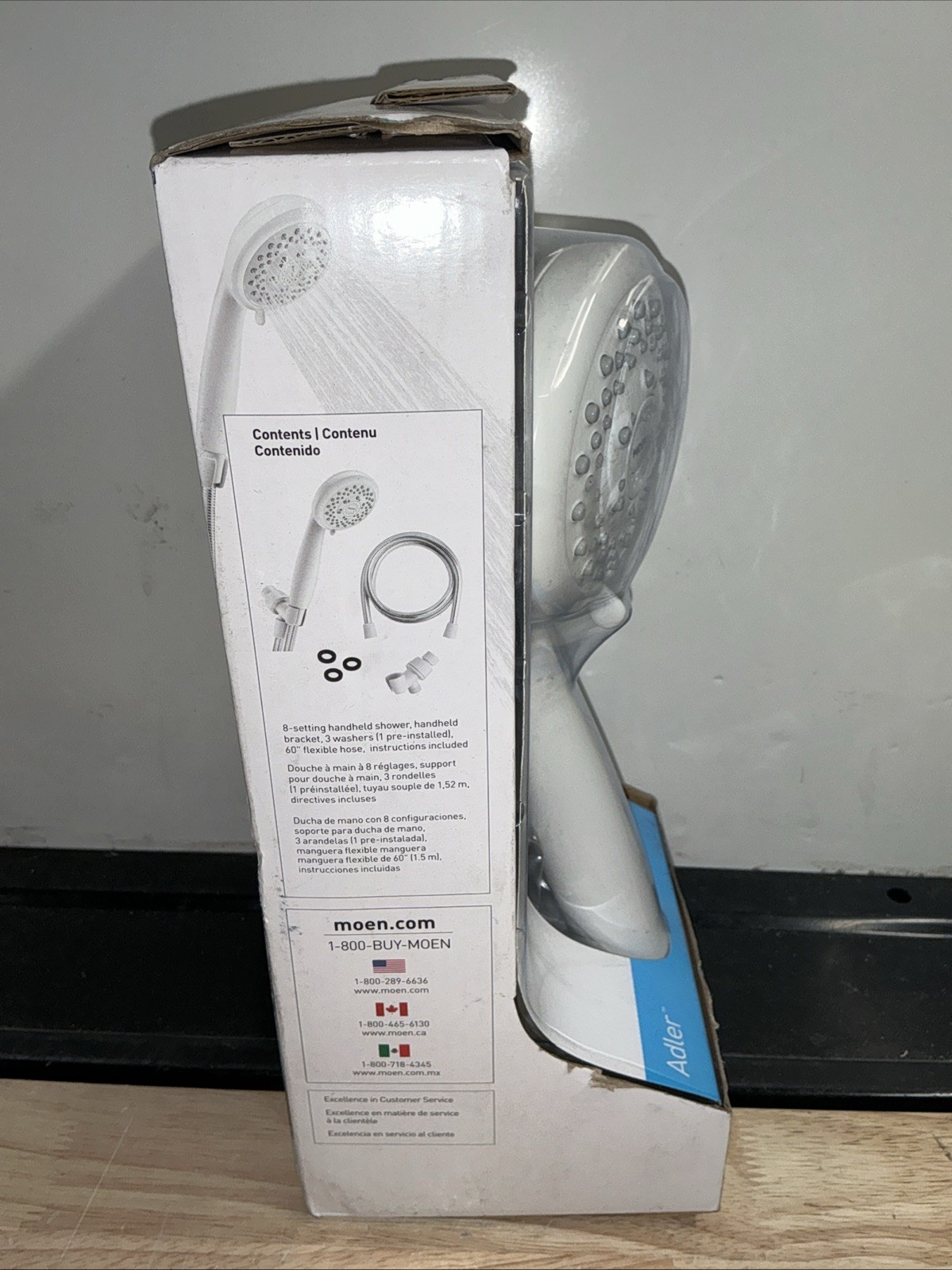 Moen 23040W Adler 8 Function 4" Diameter Spray Head Handshower Showerhead