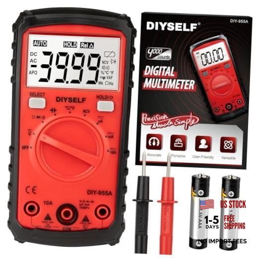 Multimeter Tester, 4000 Counts Multimeter with Capacitor Tester | Digital