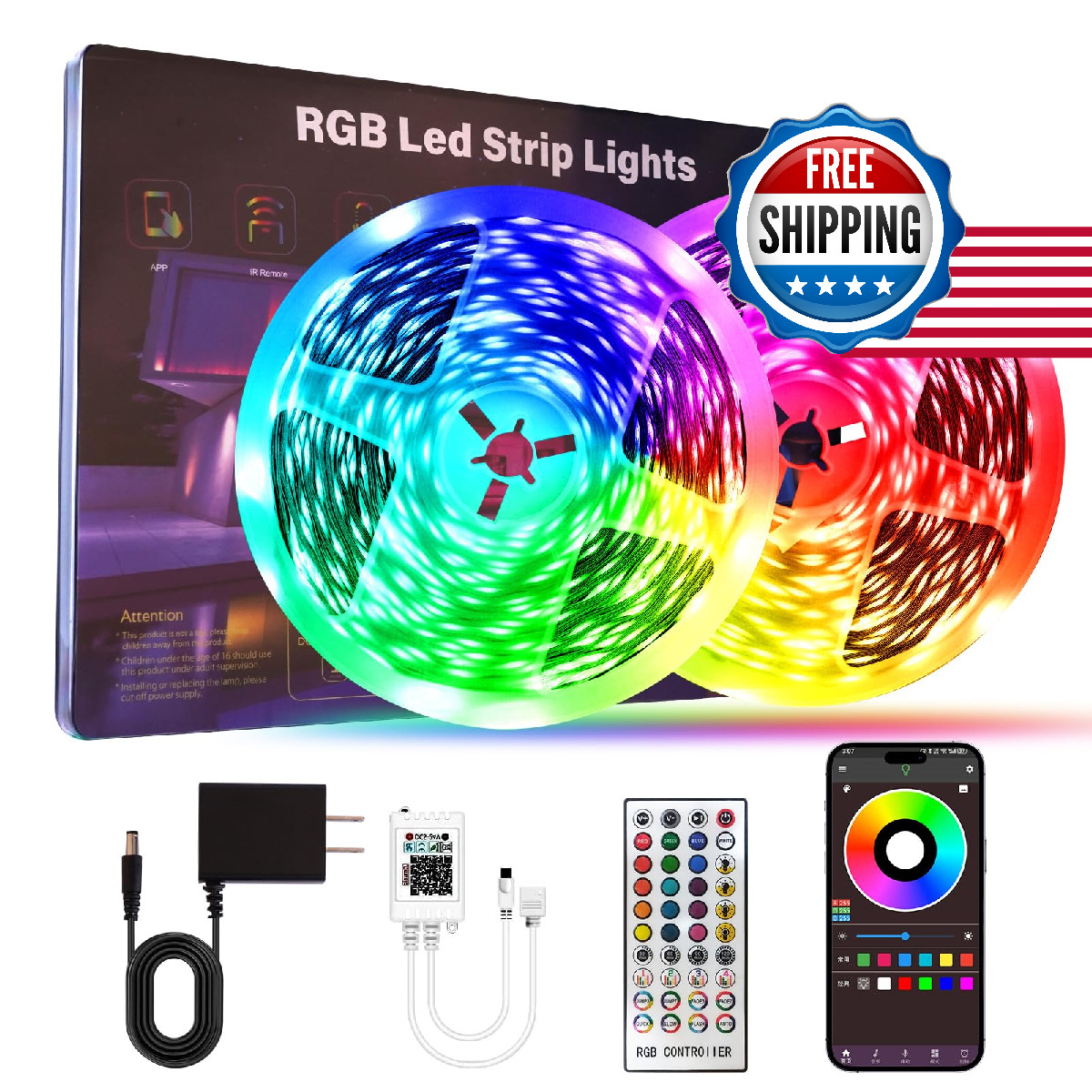 Hbowmdjia Led Lights For Bedroom 200 Ft 2 Rolls 100 Ft Remote And Application