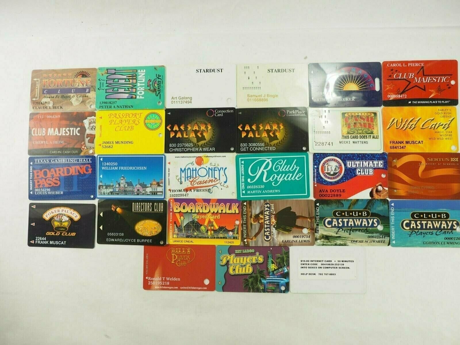 Las Vegas Casino's Players Club Cards 27 Various Types You Pick