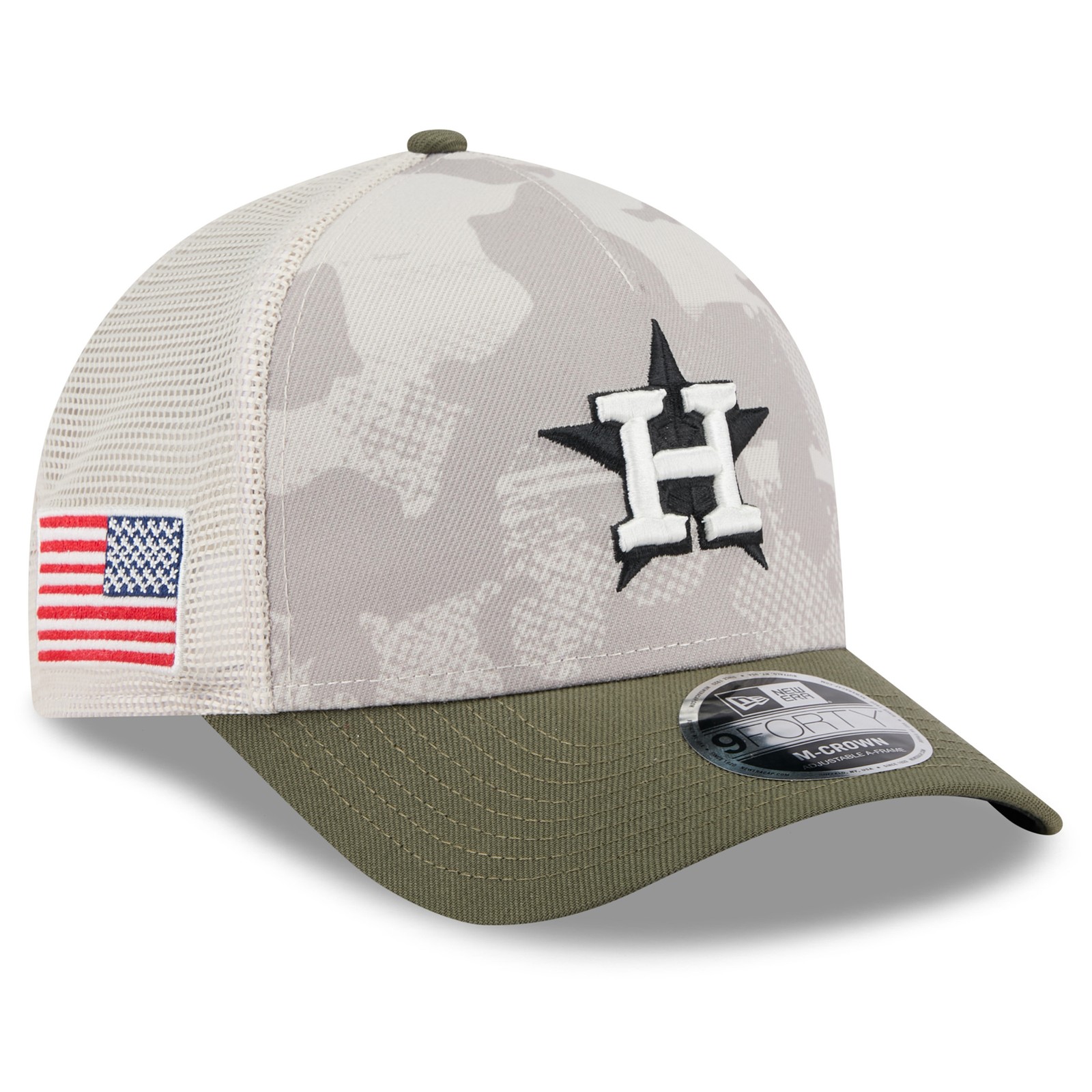 Men's New Era Light Beige/Olive Houston Astros 2025 Armed Forces Day 9FORTY