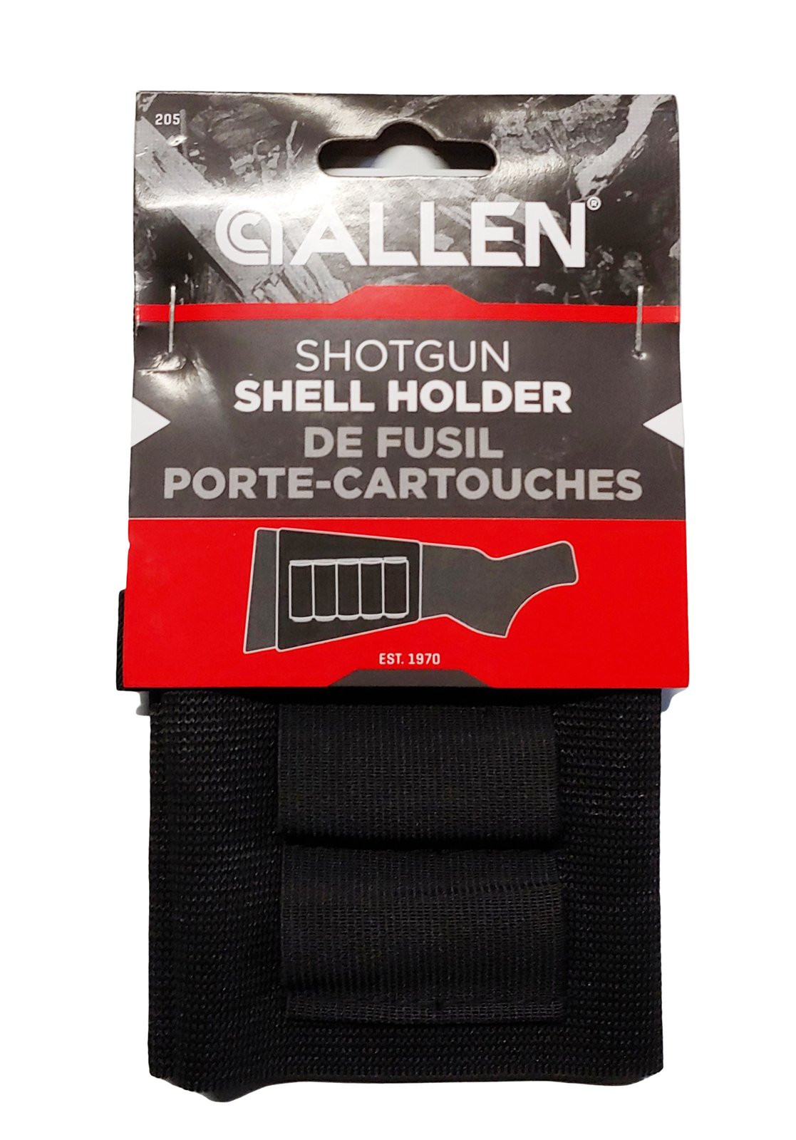 Allen Buttstock Shell Holder Elastic 5 Shotgun Shells/Rounds 12Ga Black 205