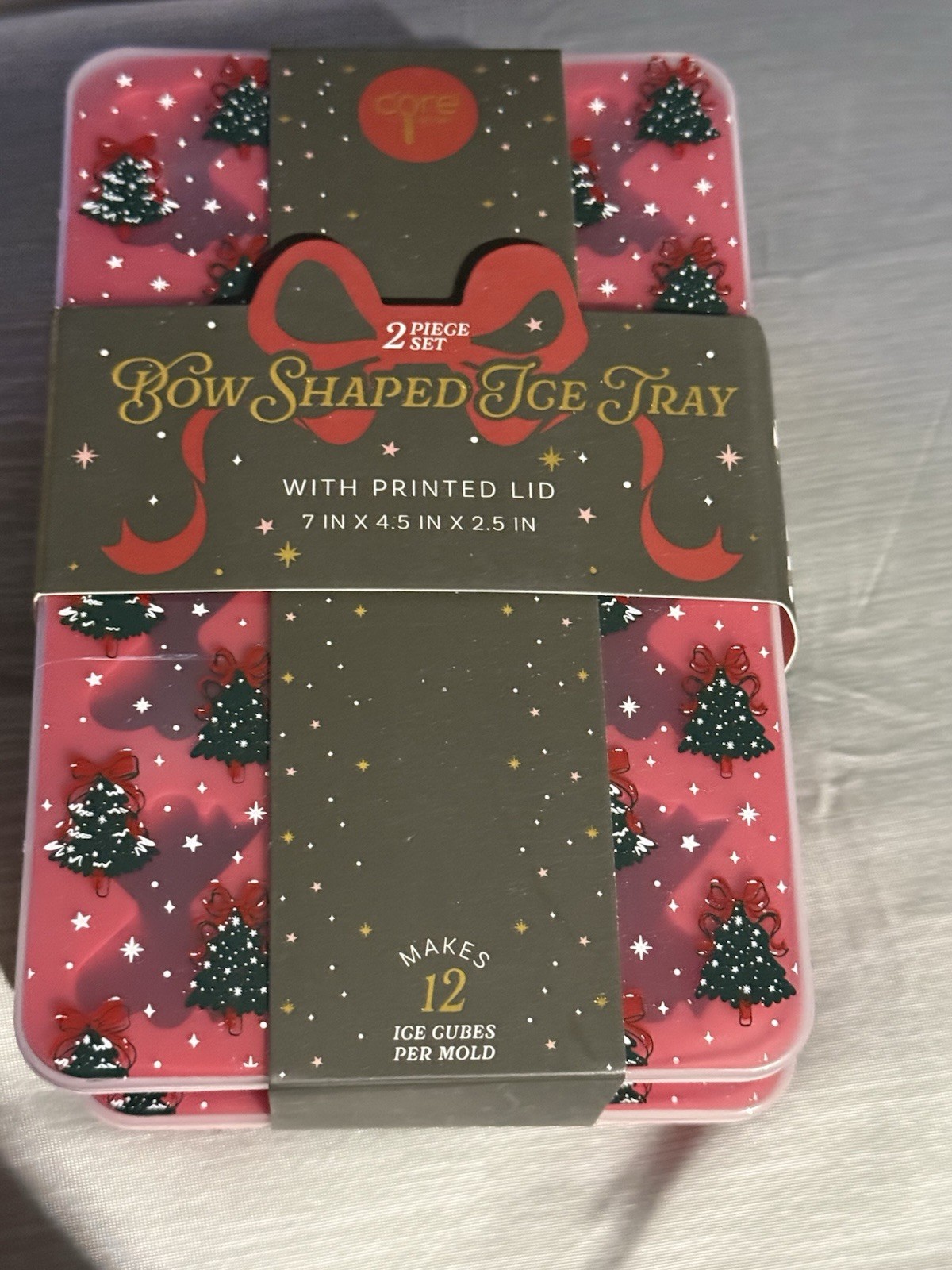 2pk Printed Lids/Bow Ice Tray by Core (24 Bow Molds)