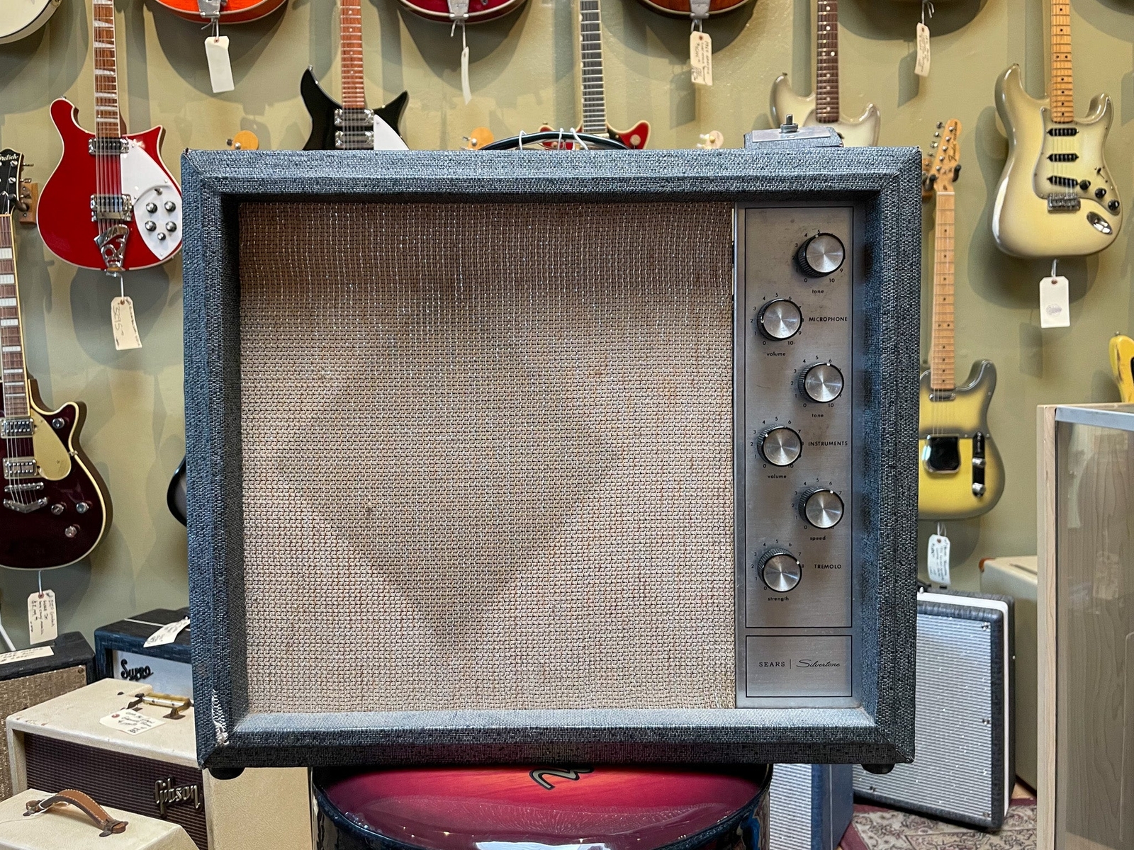 1965 Silvertone Model 1482 1x12" Vintage Guitar Combo Amp w/FTSW