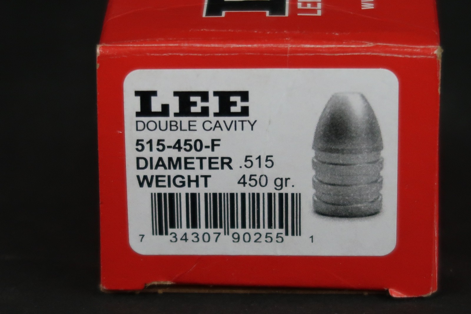 LEE 515 - 450 - F  DOUBLE CAVITY BULLET MOLD 450 GR. MINTY IN BOX & PAPER