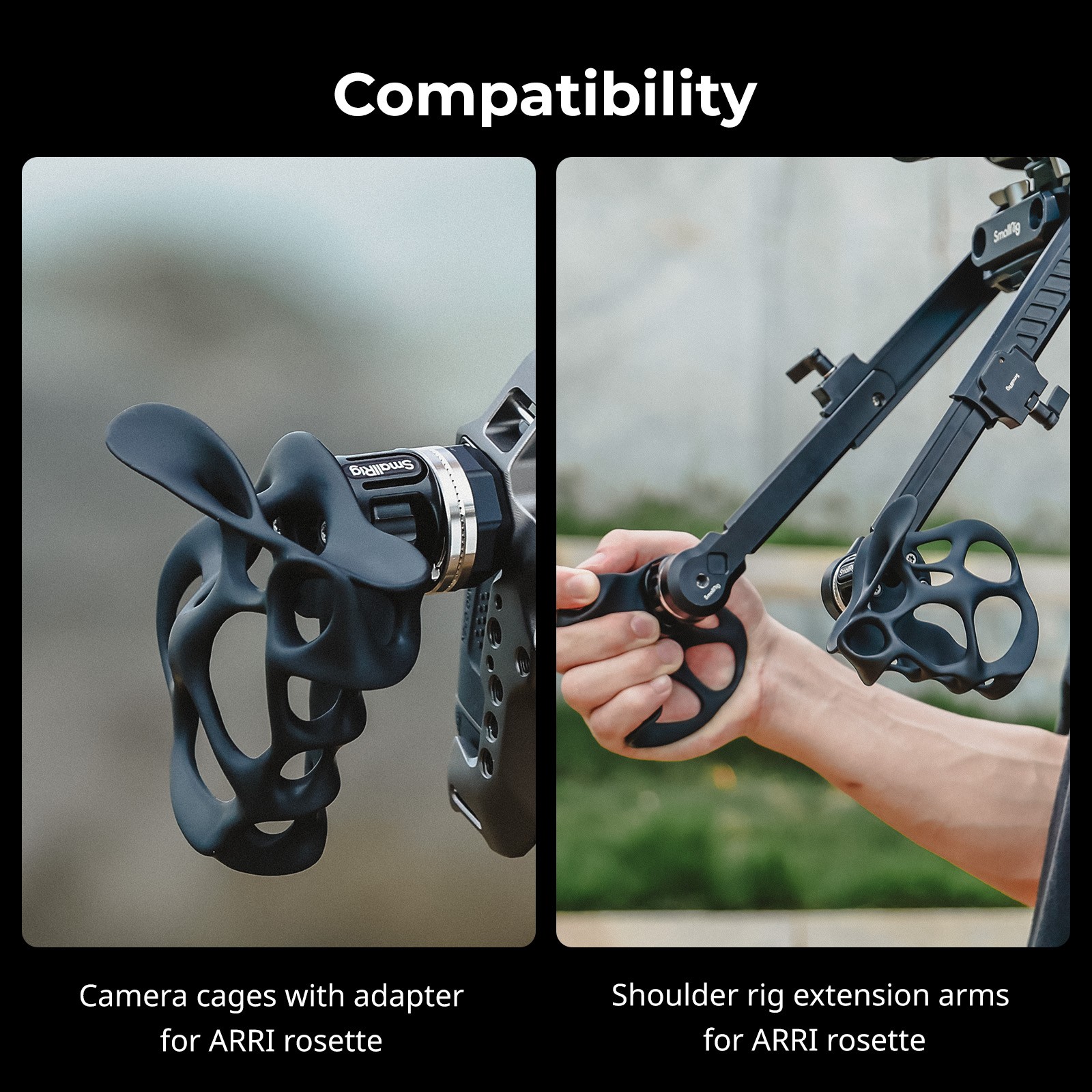 SmallRig 360° Rotating Left/Right Side Handle for ARRI Rosette with NATO Clamp