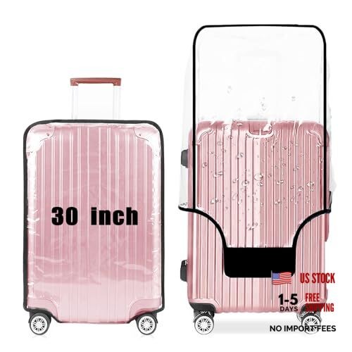24 Inch Clear PVC Luggage Cover, Lightweight Waterproof, Dustproof, 24" Black
