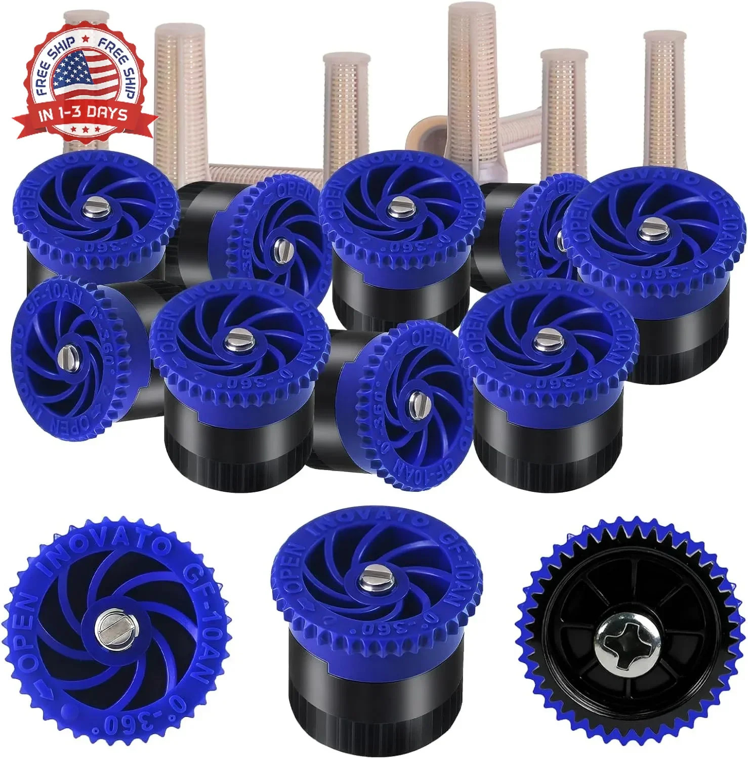 High Efficiency Variable Arc Nozzle, 10 Pieces Sprinkler Heads Replacement Compa