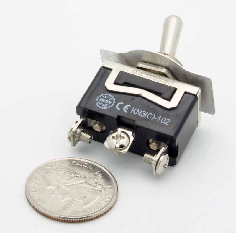 ON/ON SPDT 3P TOGGLE SWITCH SCREW TERM w/COVER CARBON-FIB 20A 125V #ST55/665014
