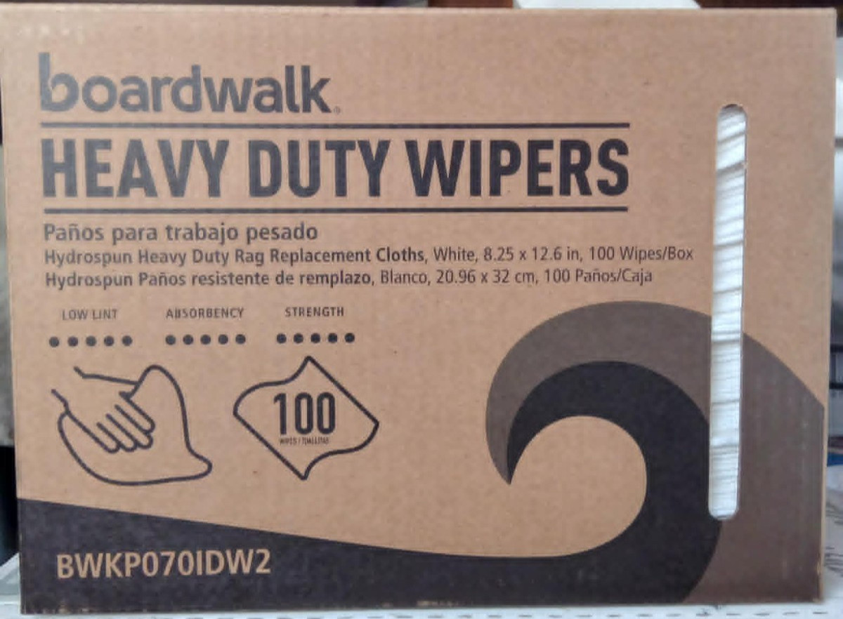 Boardwalk Hydrospun Wipers Heavy Duty Rag Replacement 100 wipes/box