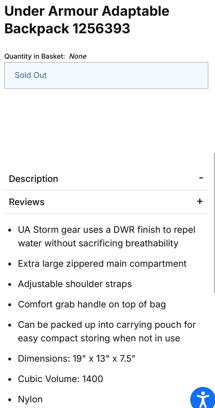 Under Armour Adaptable Packable Backpack Lightweight Zip Black Water Repellant
