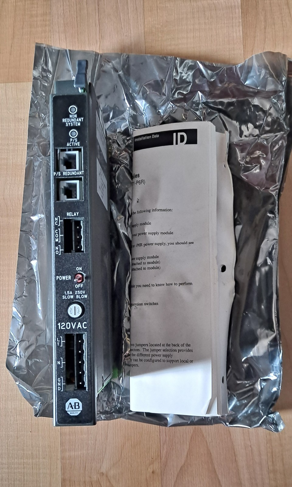 Allen-Bradley 1771-P4R ser. B 120VAC power supply module