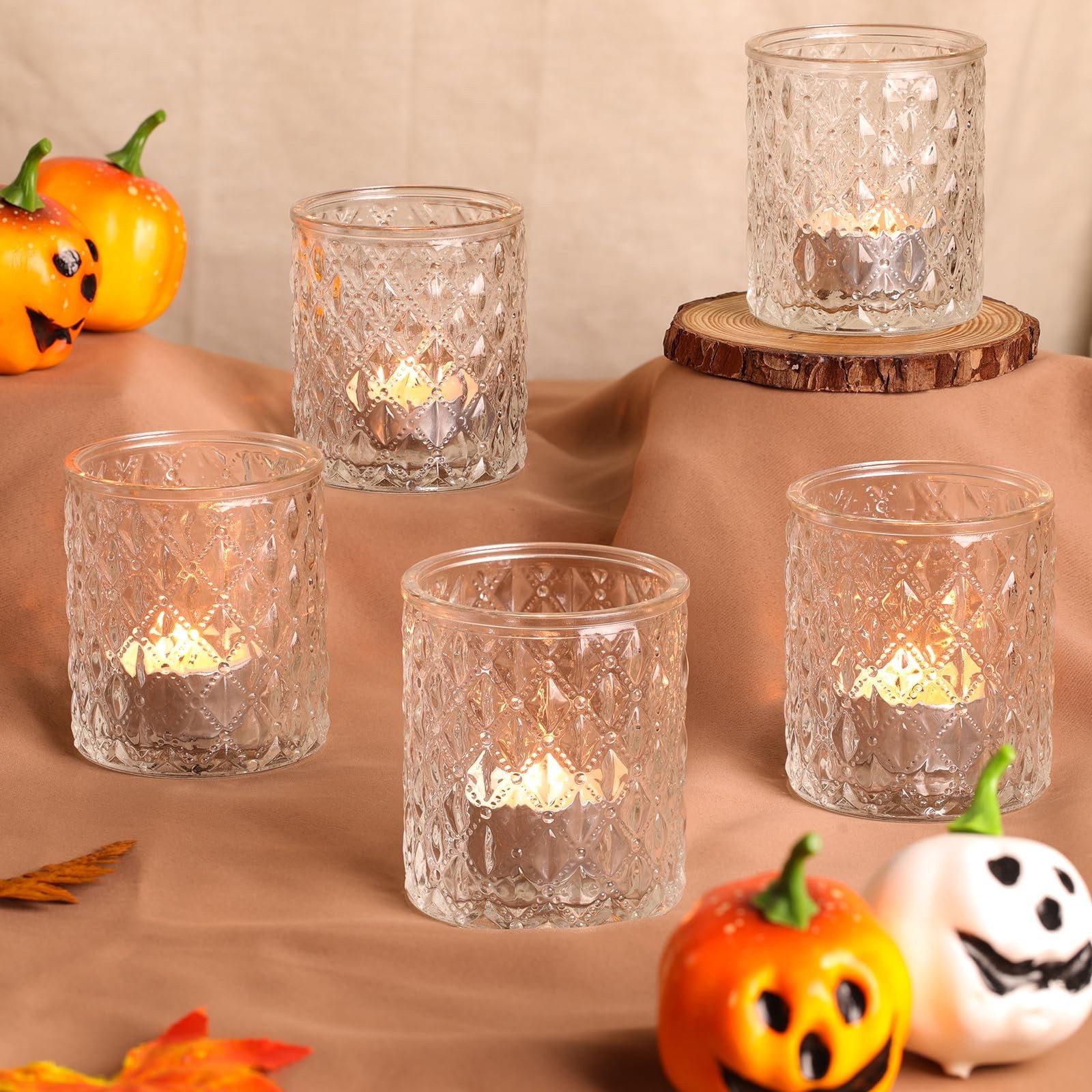 12Pcs Large Votive Candle Holders 2.8 * 3.2in Clear Tea Light Candle Holders ...
