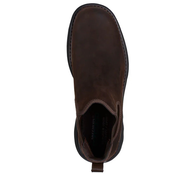 SKECHERS 205332/RDBR LOCKETT HEATH BROWN RELAXED FIT MID BOOT SHOES NIB MEN'S