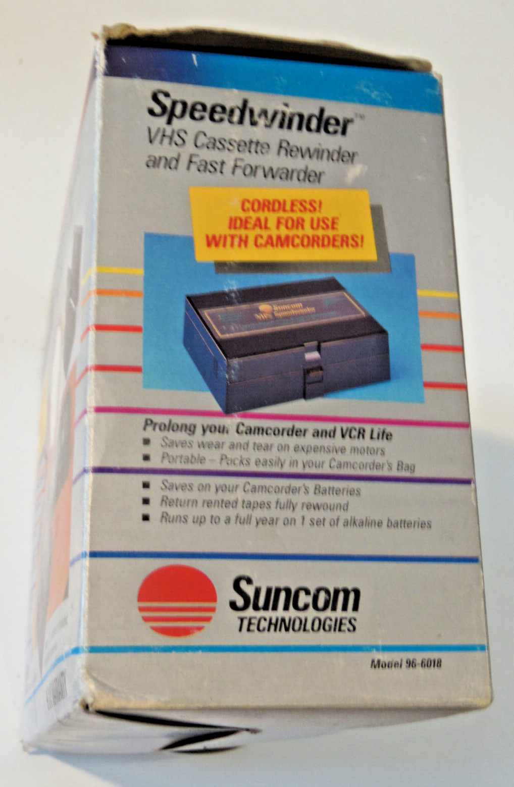 Suncom Speedwinder VHS Video Cassette Rewinder Fast Forward Cordless Portable