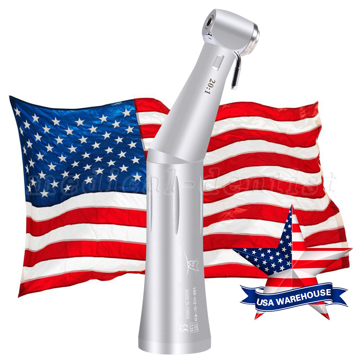 Dental 20:1 Reduction Implant Contra Angle Low Speed Push Button Handpiece po