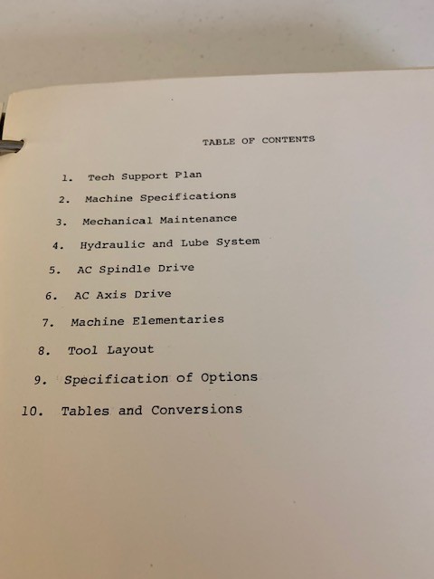 Cincinnati Milacron 208 Mechanical and Electronic Data Manual