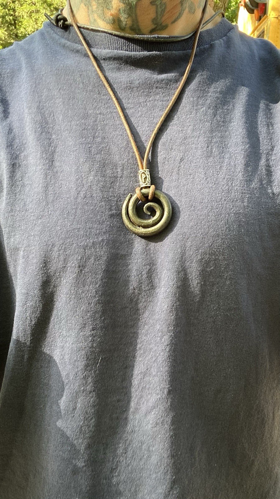 Hand Forged Celtic Spiral Necklace HAND FORGED IRON Blacksmith