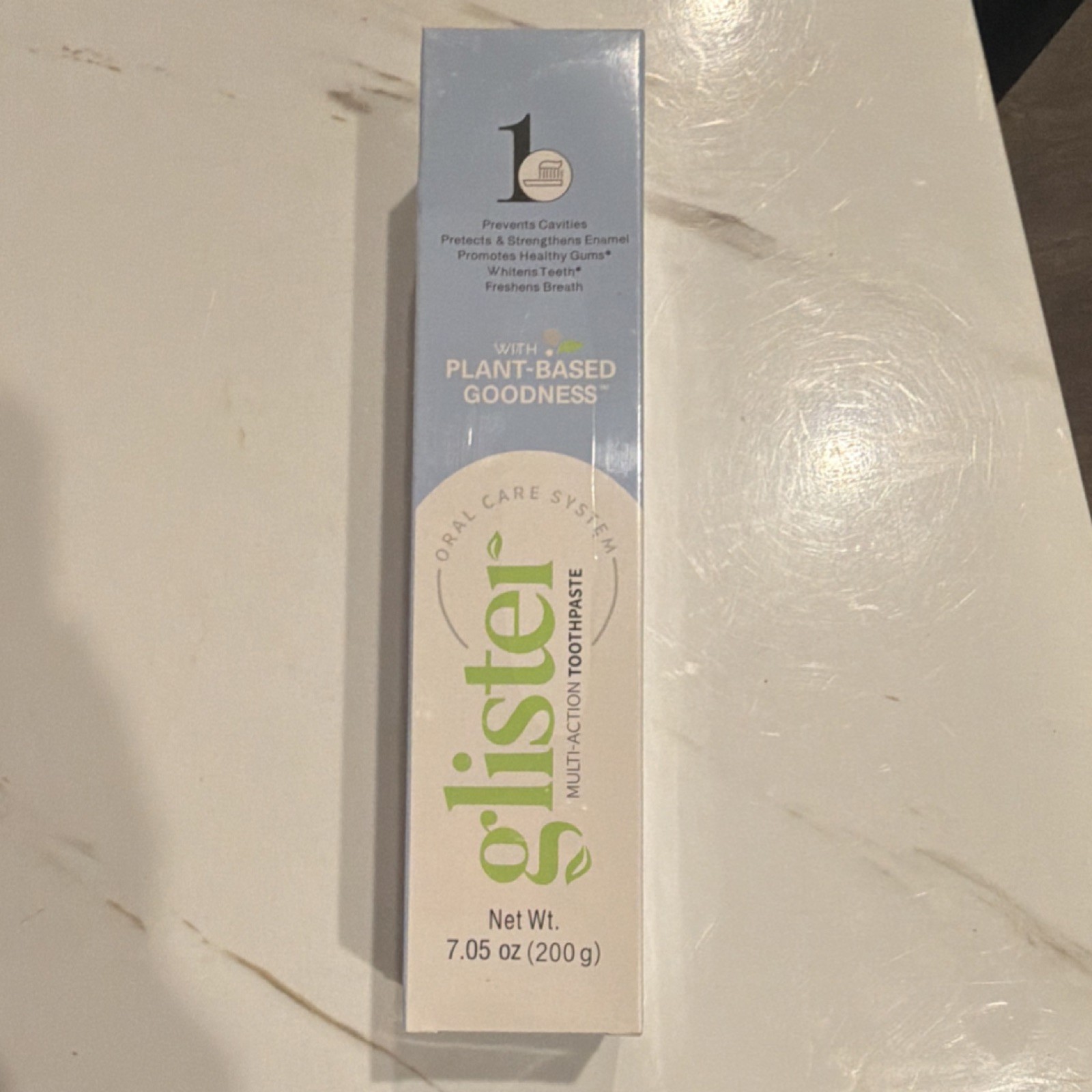 Glister Multi-Action Toothpaste Plant-Based Teeth Whitening Enamel Safe 7.05 oz