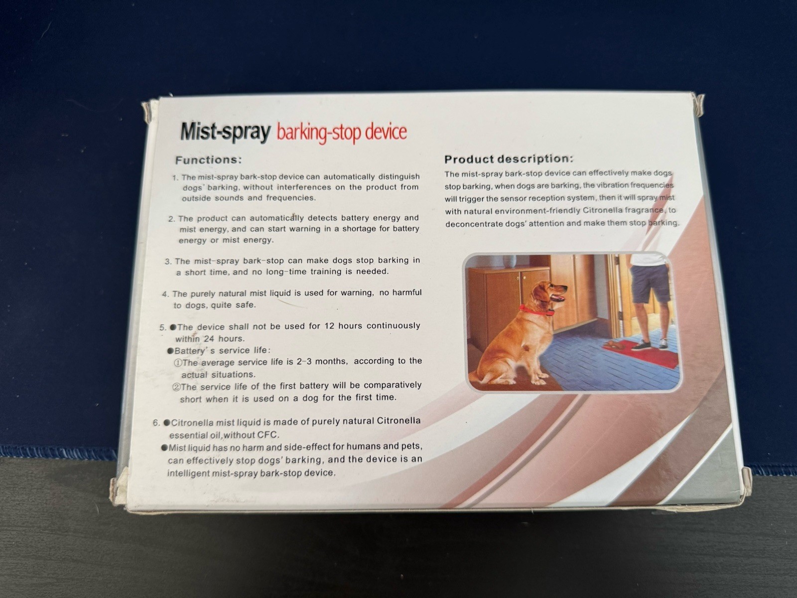 Mist-spray Barking Stop Device Training Collar