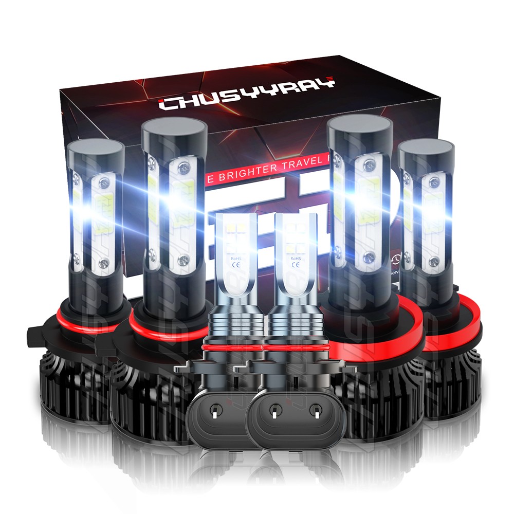 For Dodge Ram 1500 2500 3500 2009-2018 LED Headlight Bulbs + Fog Light Kit