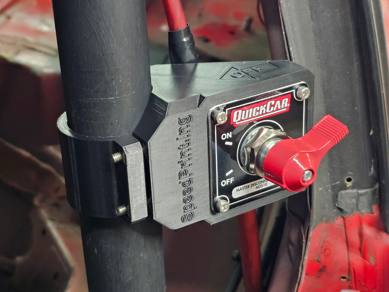 Roll Cage Mount for Disconnect Switch like QuickCar (top or side with hardware)