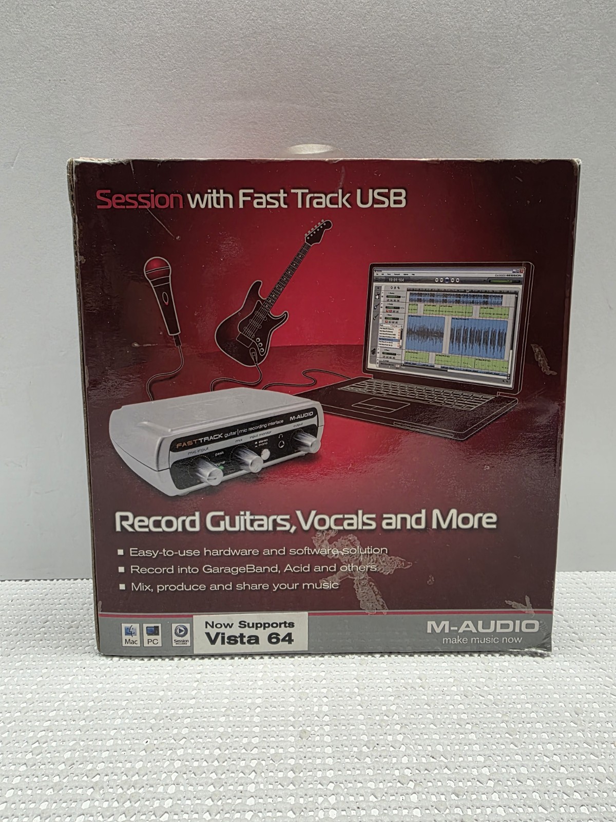 M-Audio Fast Track USB Audio Interface Session Recording Bundle Open Box