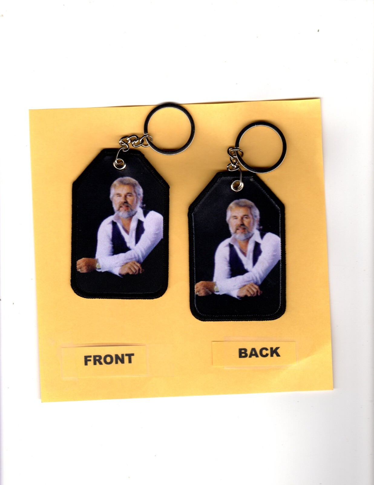 KENNY ROGERS    SUBLIMATION   Key Chain APPROX SIZE 3.5X2.25"