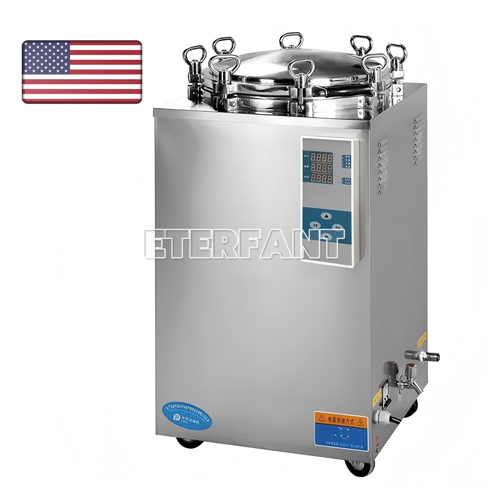 ETERFANT 35L High Pressure Sterilizer Vertical Autoclave LED Display 105-134°C