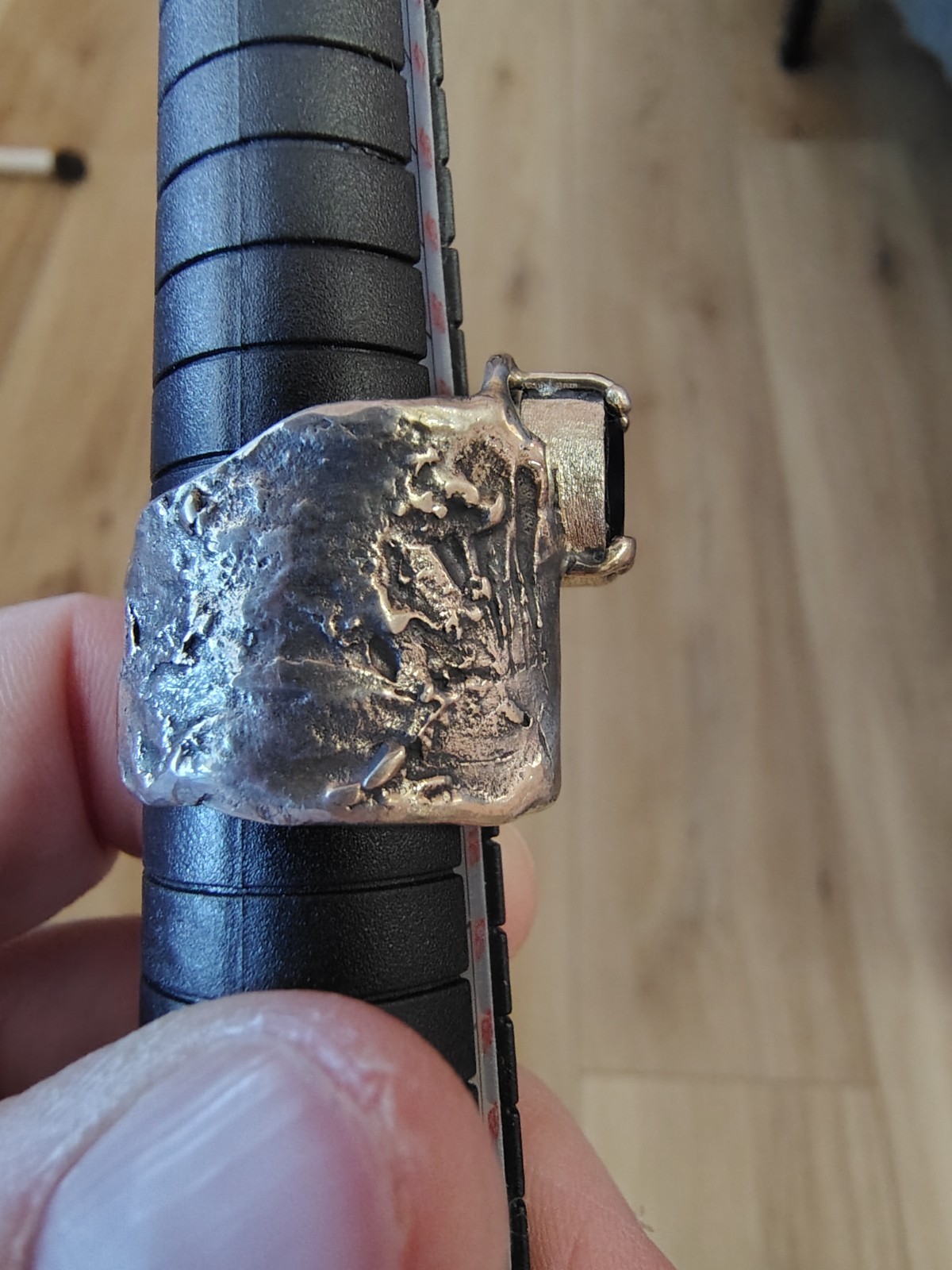 Handmade sterling cordierite ring