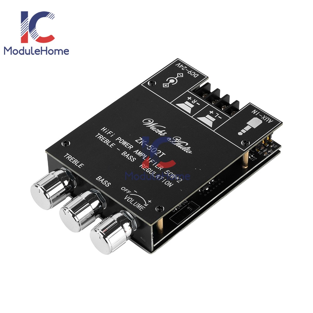 ZK-502T BT5.0 Dual-channel Stereo Audio Power Amplifier Module TPA3116 50W*2